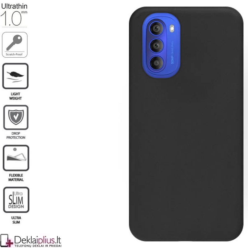 Silikoninis 1mm. storio dėklas - juodas (Motorola Moto G51) Silikoninis 1mm. storio dėklas - juodas (Motorola Moto G51)